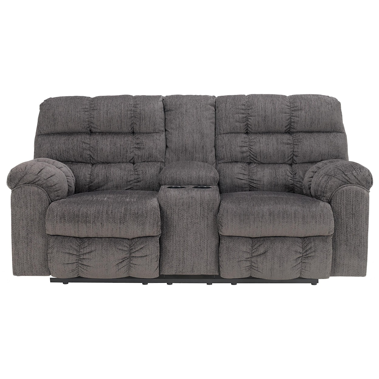 Ashley Acieona - Slate Double Reclining Loveseat with Console